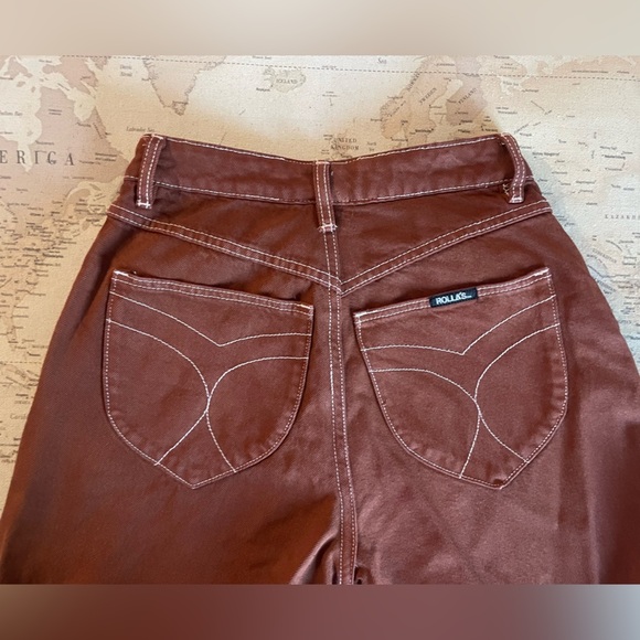 Free People -Rollas Classic Straight High Rise Regular Fit Size 26 Rust - Picture 6 of 12